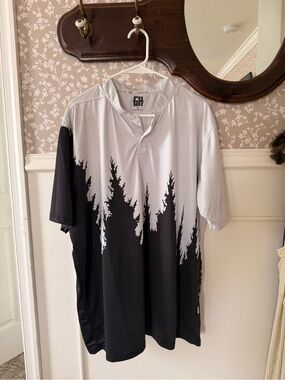Greater Half Black and white golf shirt